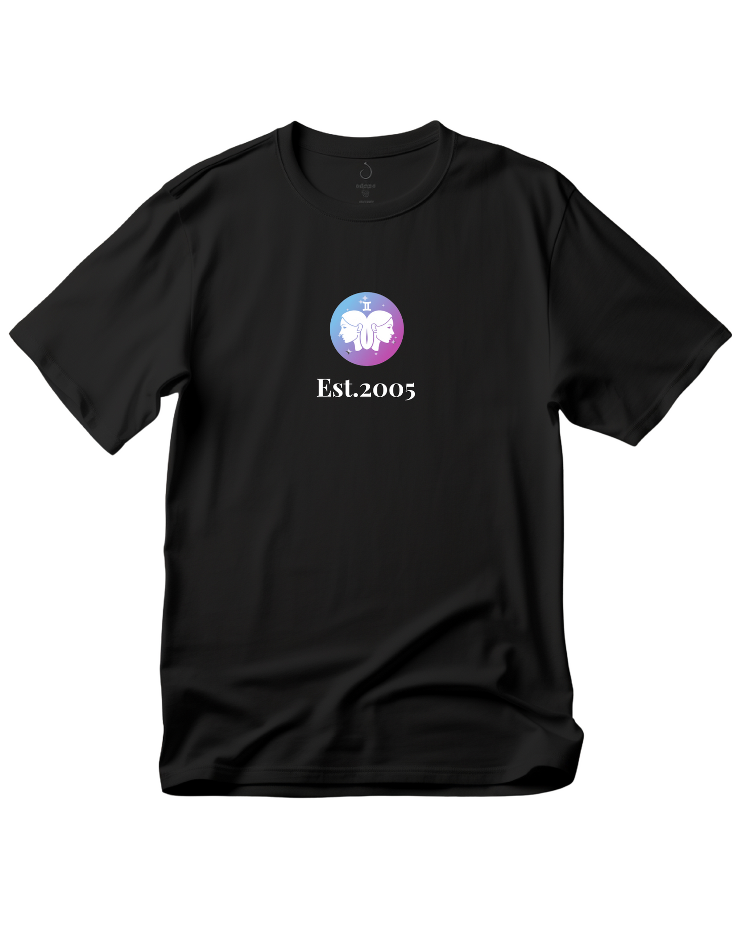 Your Zodiac Sign with Your Name, Initial, Lucky Number Tee | Custom Black T-Shirt