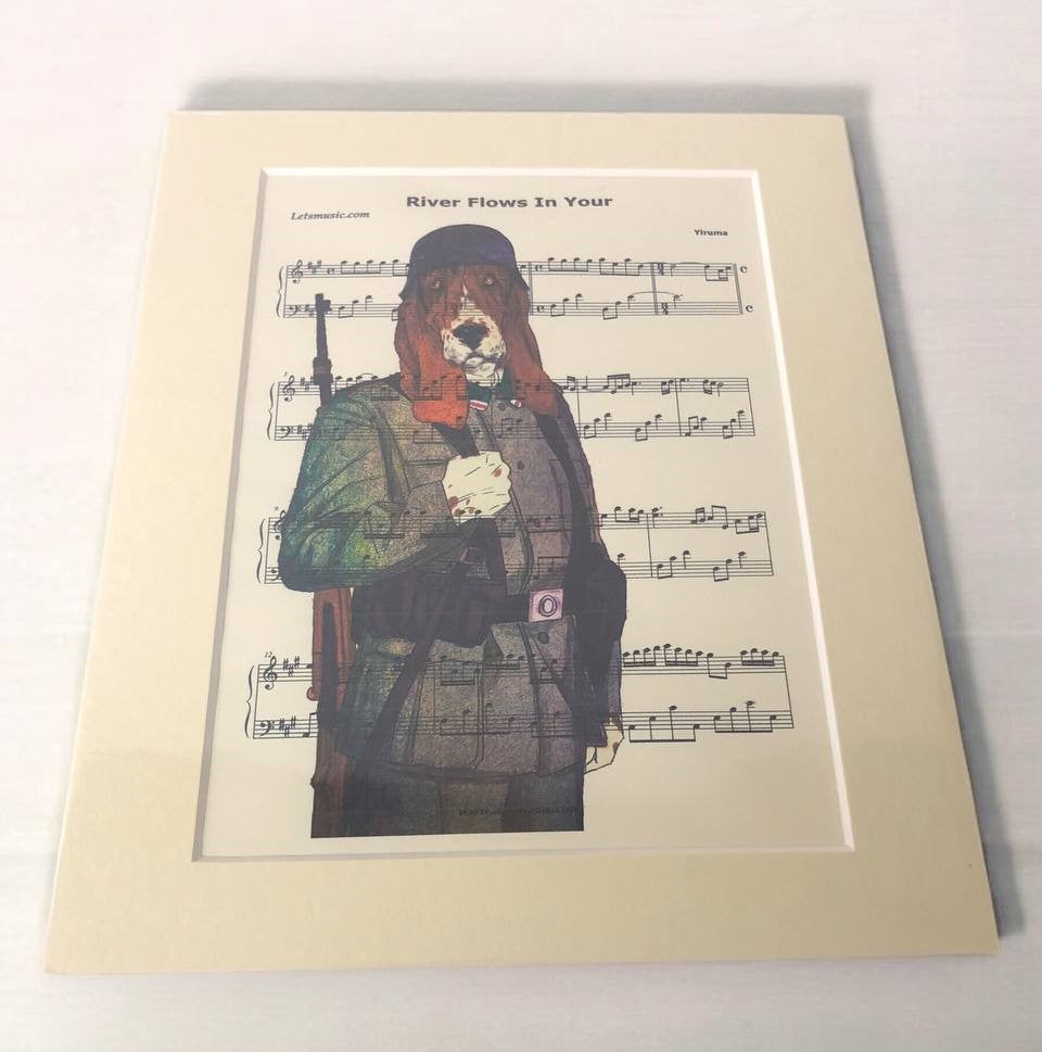 River Flows In You - Hunting Dog Poster - Unique Art Print Hard Board Poster