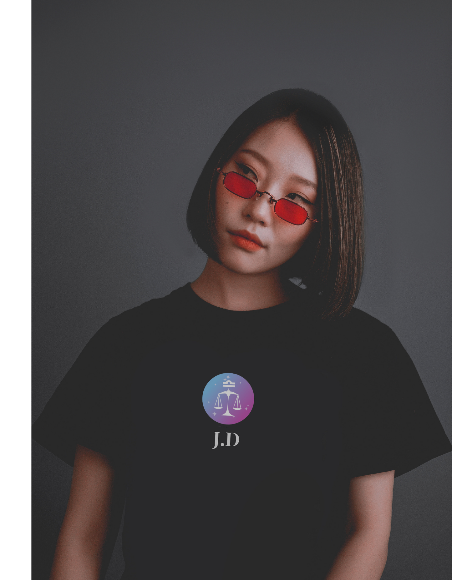 Your Zodiac Sign with Your Name, Initial, Lucky Number Tee | Custom Black T-Shirt