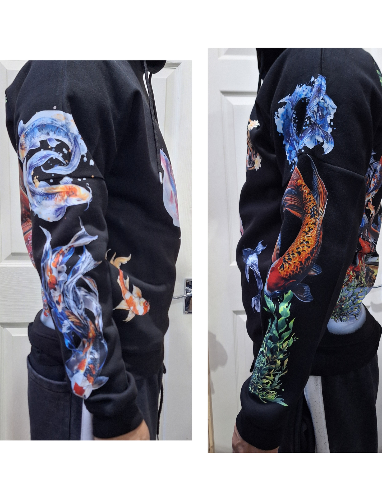 Koi Fish Theme Custom Graphic Printed Hoodie I Unisex Graphic Hoodie Various Sizes
