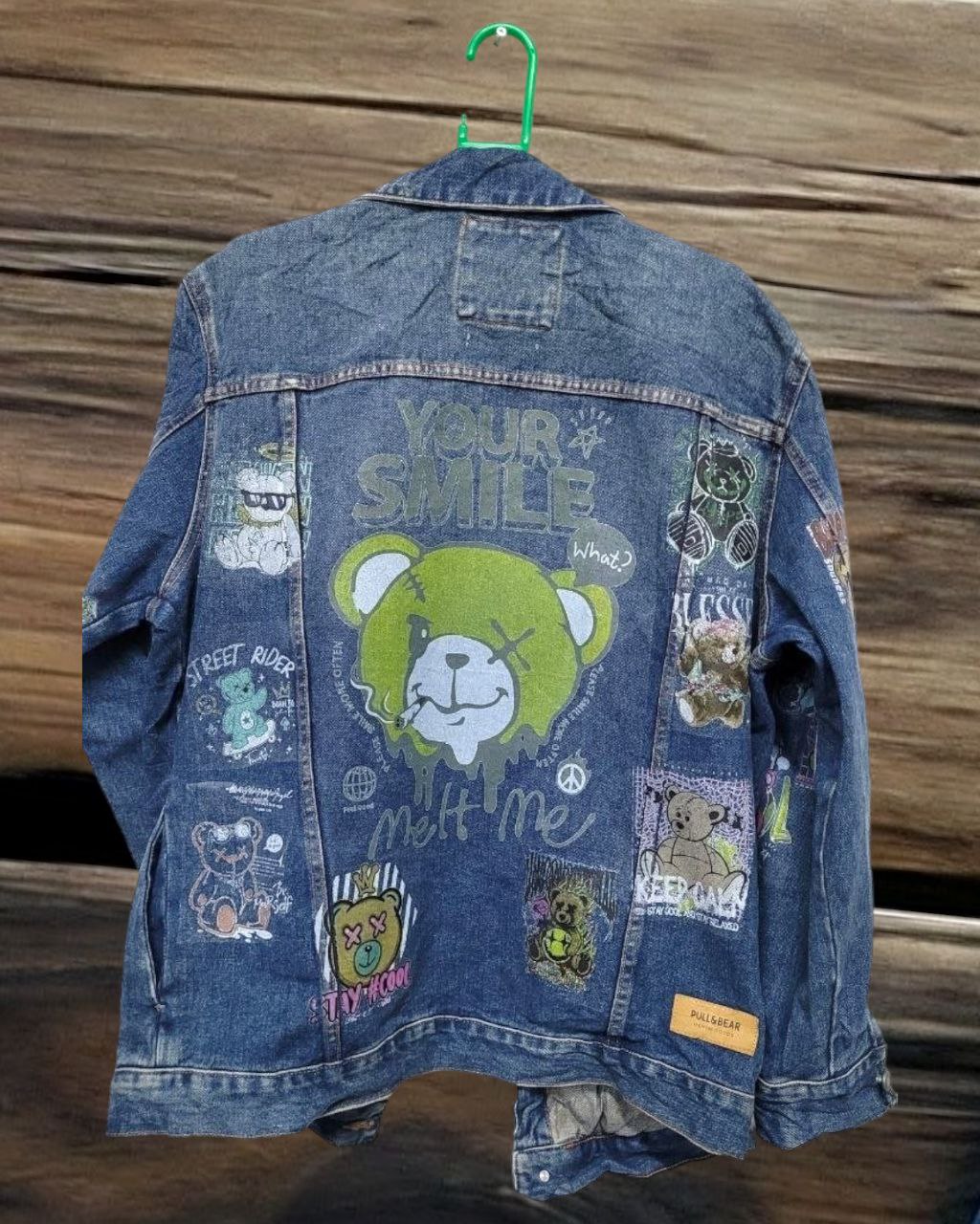 Panda Customised Vintage Denim Jacket | Unisex Personalised Vintage Denim Jacket