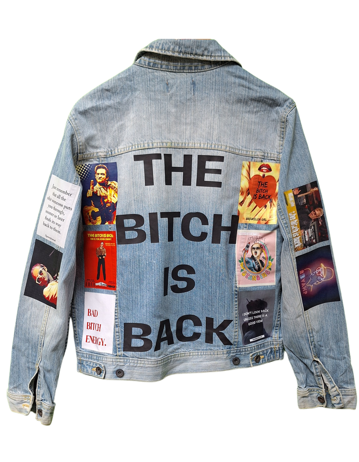 The Bitch is Back Customised Denim Jacket l Printed Denim Jacket