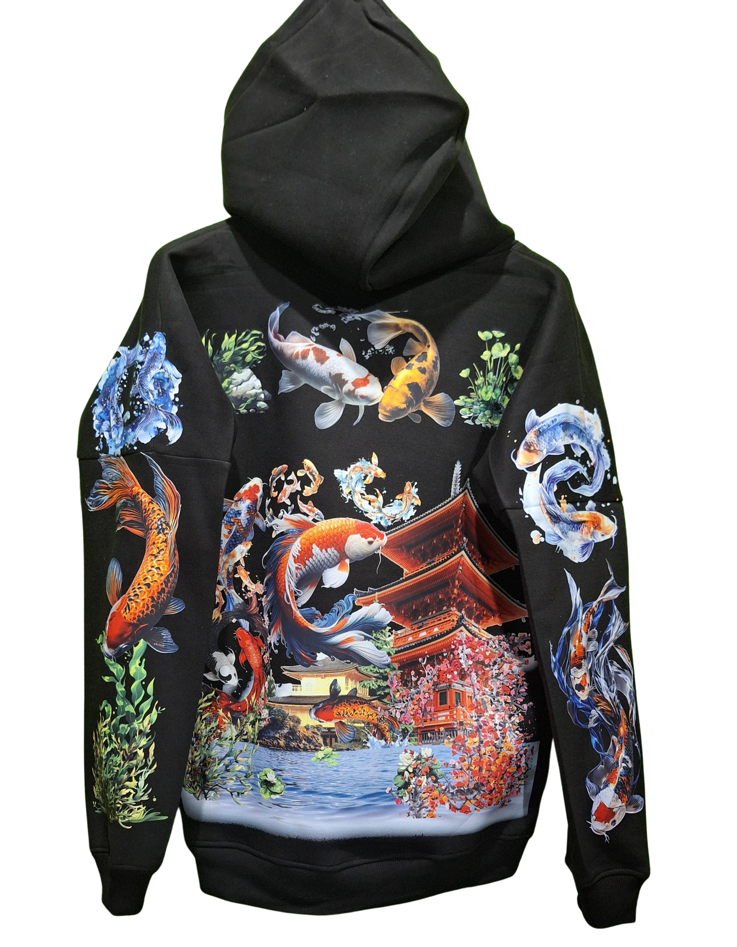Koi Fish Theme Custom Graphic Printed Hoodie I Unisex Graphic Hoodie Various Sizes