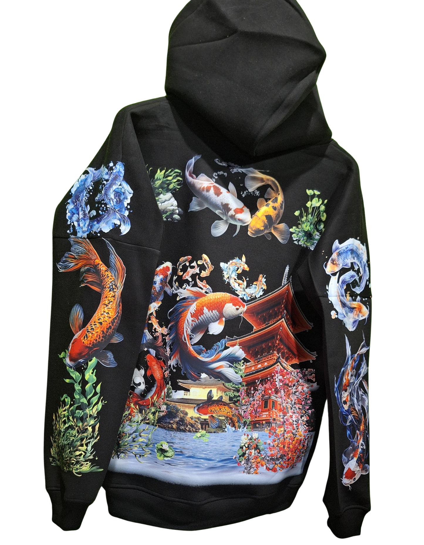 Koi Fish Theme Custom Graphic Printed Hoodie I Unisex Graphic Hoodie Various Sizes