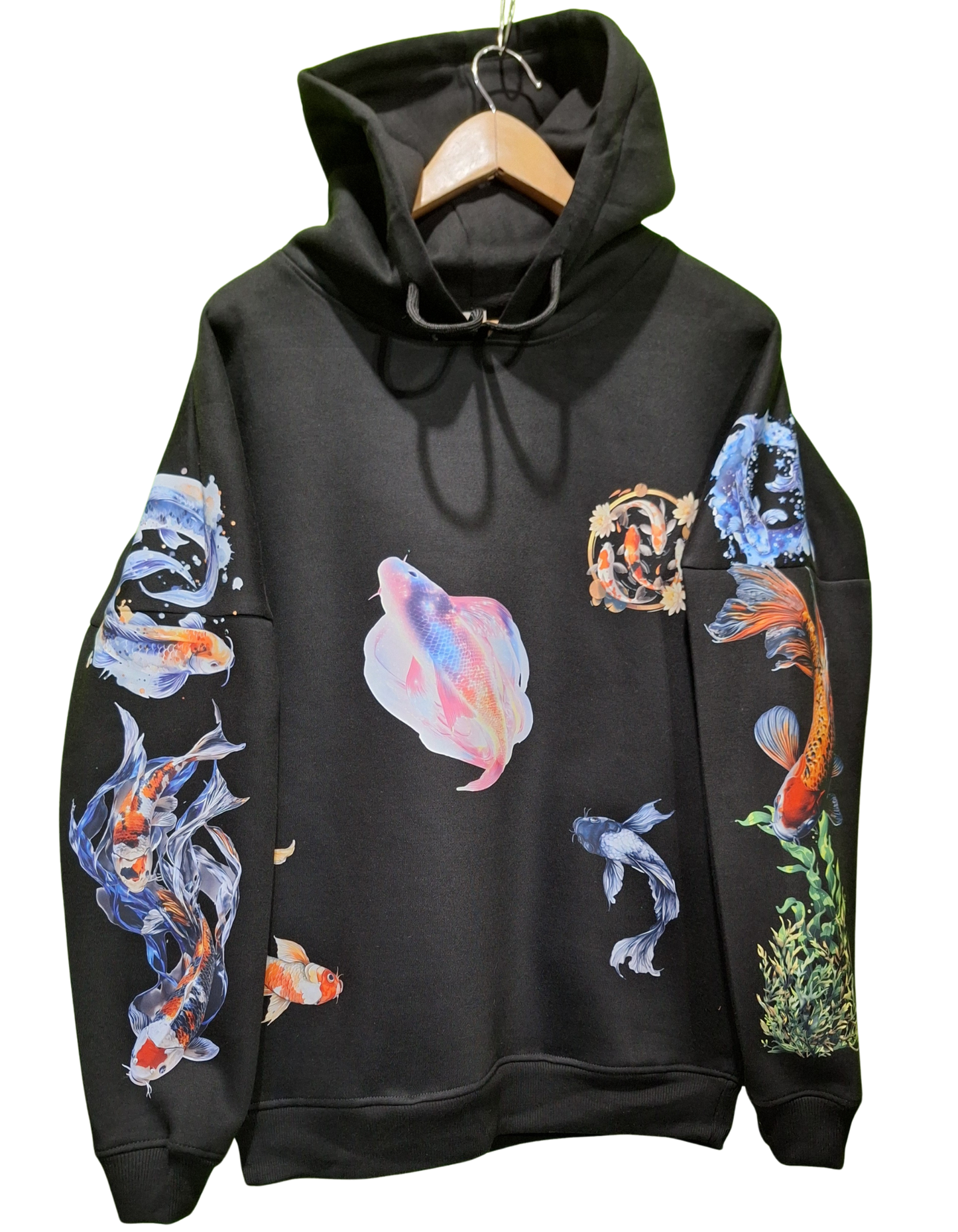 Koi Fish Theme Custom Graphic Printed Hoodie I Unisex Graphic Hoodie Various Sizes