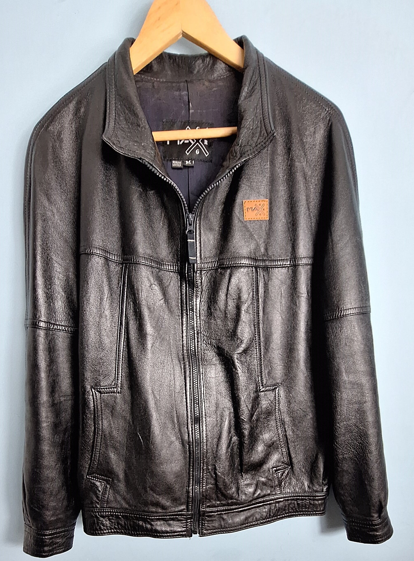 Men’s Genuine Leather Jacket – Premium Black Biker Style | MAXGRG