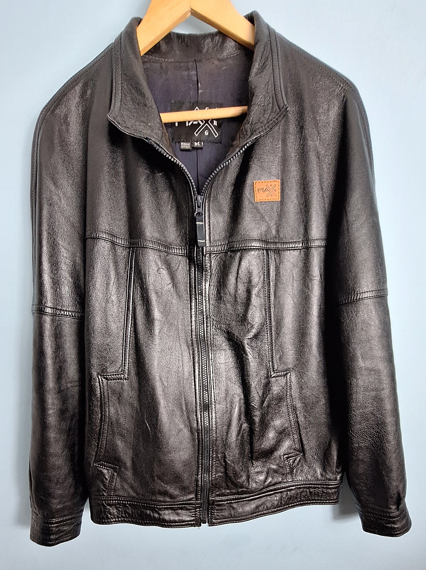 Men’s Genuine Leather Jacket – Premium Black Biker Style | MAXGRG