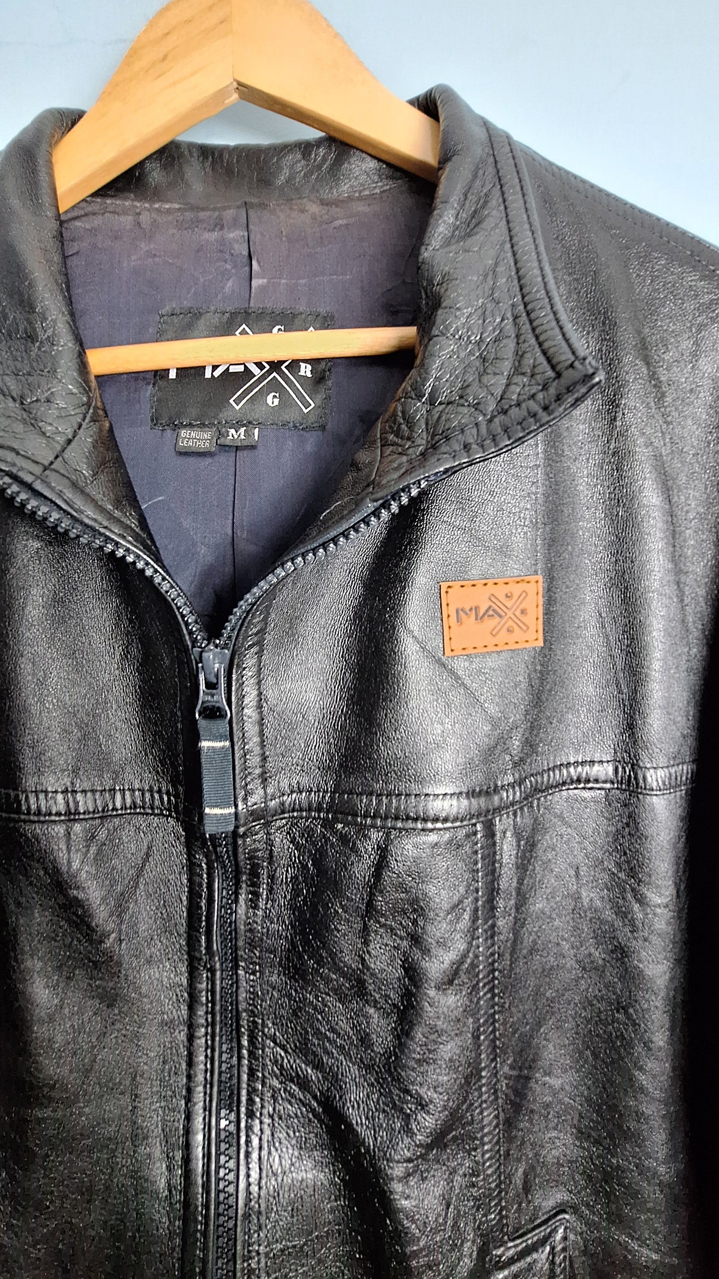 Men’s Genuine Leather Jacket – Premium Black Biker Style | MAXGRG
