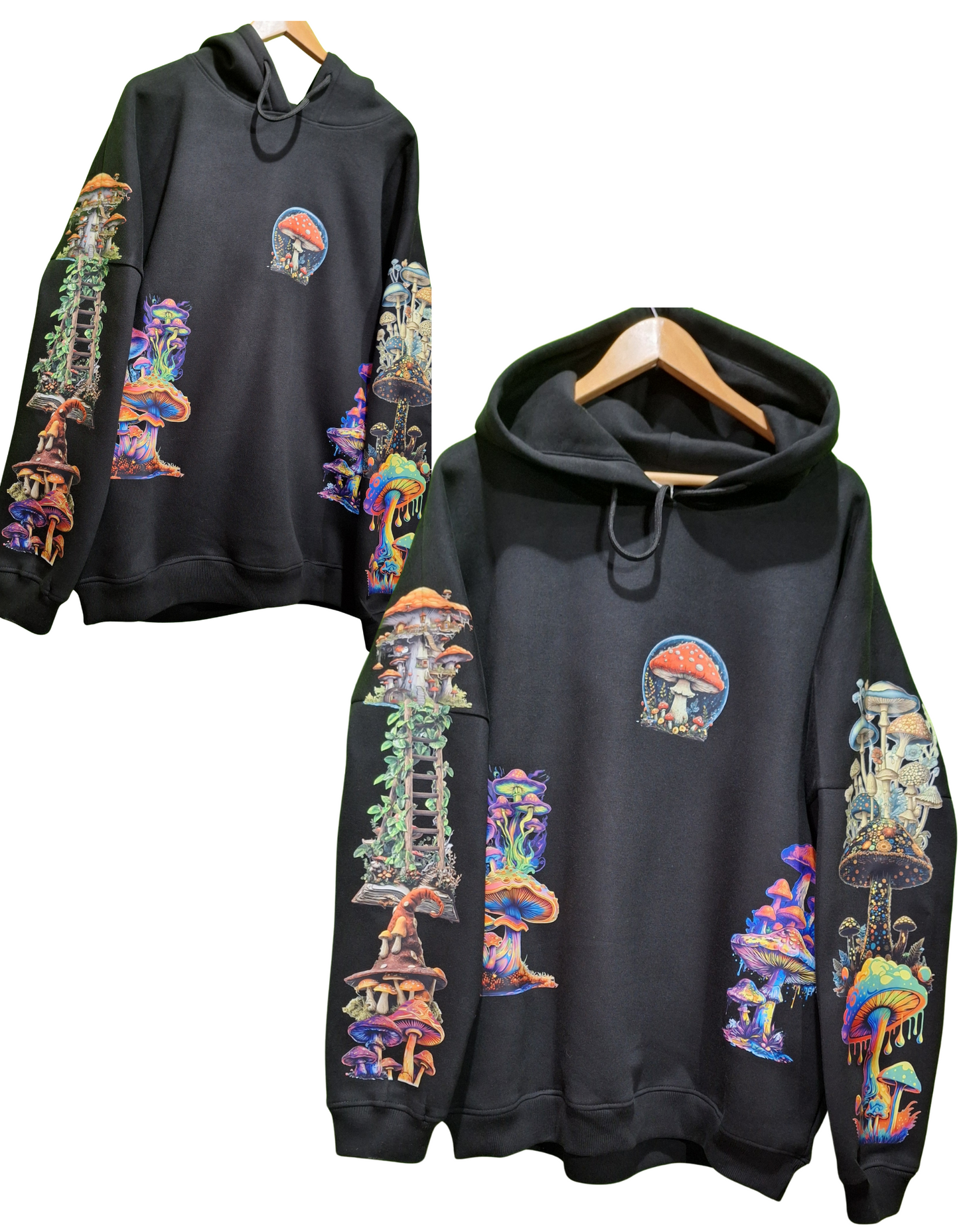 Mushroom Customised Graphic Printed Hoodie I Unisex Graphic Hoodie Various Sizes