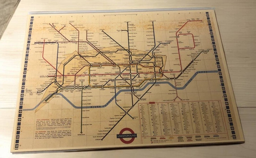 London Underground Map Poster - A4 Size Hard Board Poster