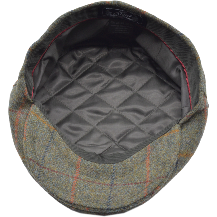 Classic Wool Tweed Checked Flat Cap - Newsboy Peaked Cap