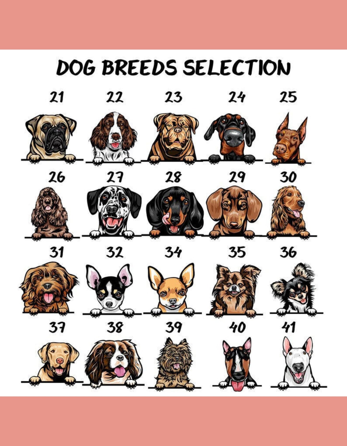 a dog breed poster with a number of dogs