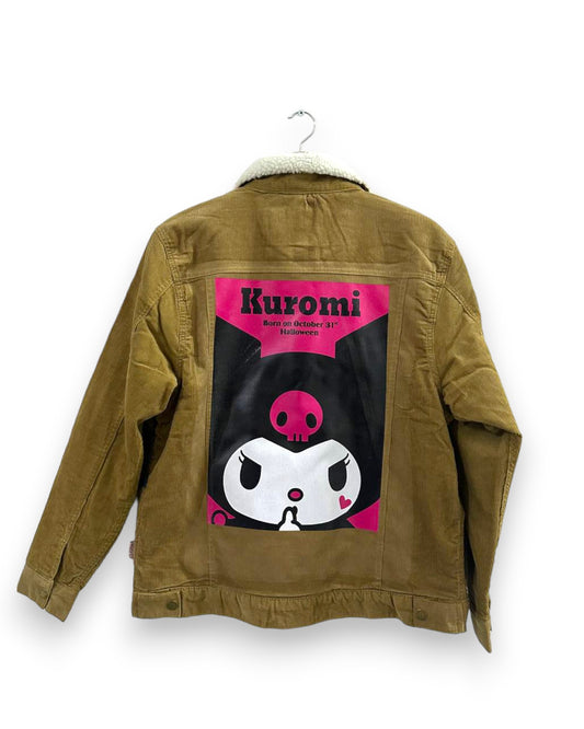 Customized Graphic Kuromi Design Khaki  Corduroy Jacket | Brooklyn Men's Corduroy Jacket