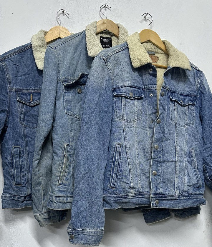 Vintage Sheepskin Denim Jackets – Warm, Stylish, Multiple Sizes Shearling Denim Jacket