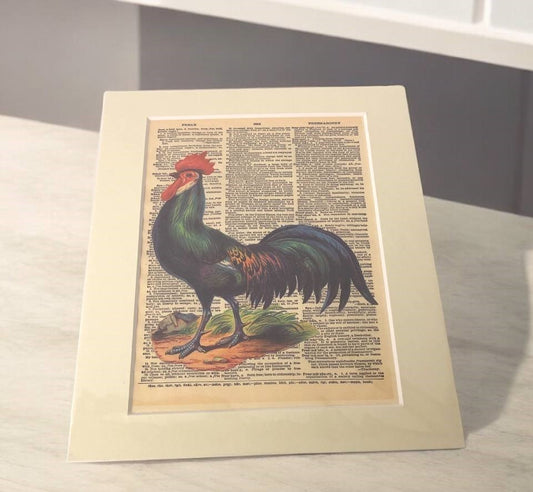 Rooster Dictionary Poster - Rustic Farmhouse Art Poster