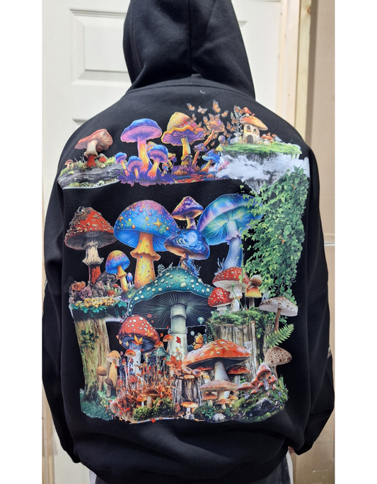 Mushroom Customised Graphic Printed Hoodie I Unisex Graphic Hoodie Various Sizes
