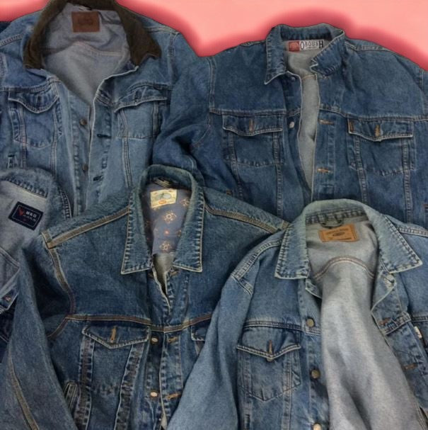 Vintage Custom Denim Trucker Jacket  Cool Quotes  80s 90s Style  S-XXL