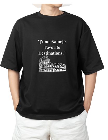 [Your Text]'s Favourite Destination Tee | Custom Black T-Shirt