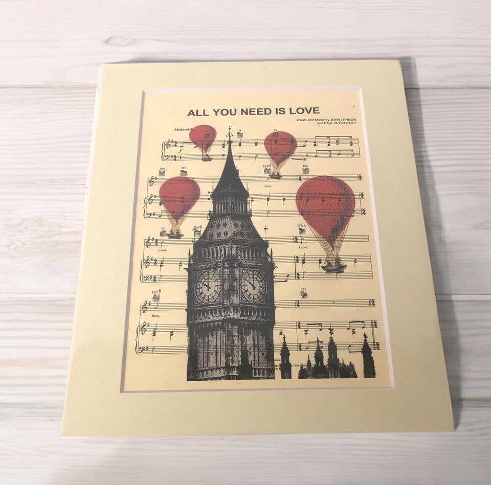 Decorative London Themed Posters - Unique Hardboard Art Featuring Big Ben, a red double-decker bus and More