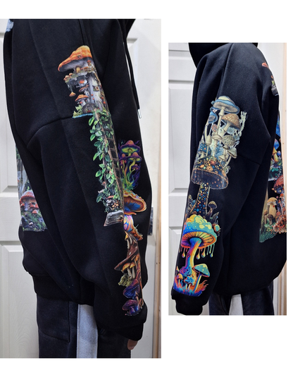 Mushroom Customised Graphic Printed Hoodie I Unisex Graphic Hoodie Various Sizes