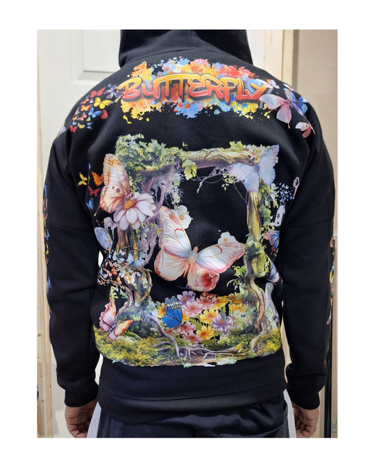 Butterfly Customised Graphic Printed Hoodie I Unisex Graphic Hoodie Various Sizes