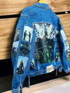 a picture of pink floyd printed denim jackets