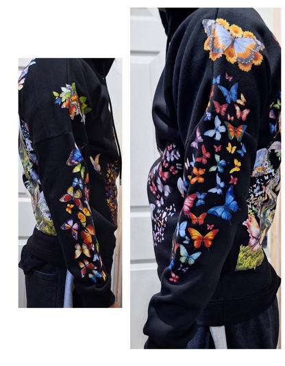 Butterfly Customised Graphic Printed Hoodie I Unisex Graphic Hoodie Various Sizes