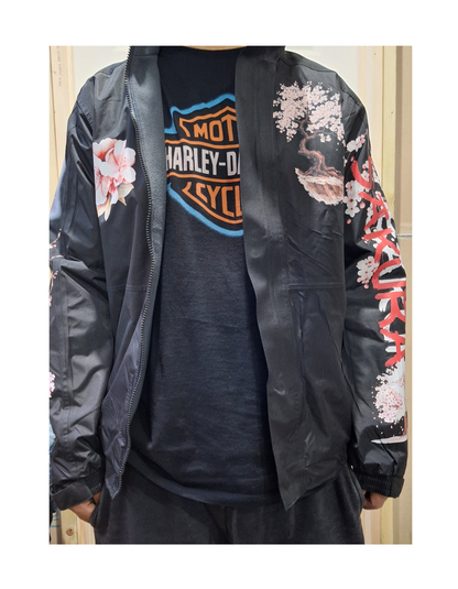 Bomber Jacket with Japanese Sakura Design – Stylish and Warm Outerwear For Winter in Various Sizes