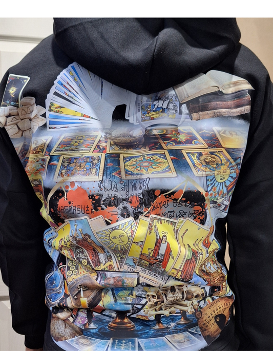 Tarot Theme Custom Graphic Printed Hoodie I Unisex Graphic Hoodie Various Sizes