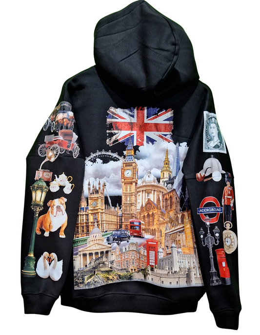 London Custom Graphic Hoodie – Unisex, All Sizes l Printed hoodie London design