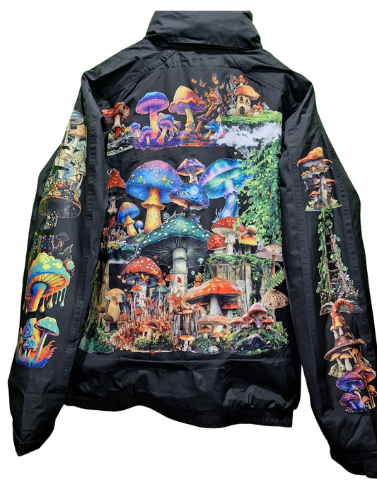 Bomber Jacket with Mushroom Design – Stylish and Warm Outerwear For Winter in Various Sizes