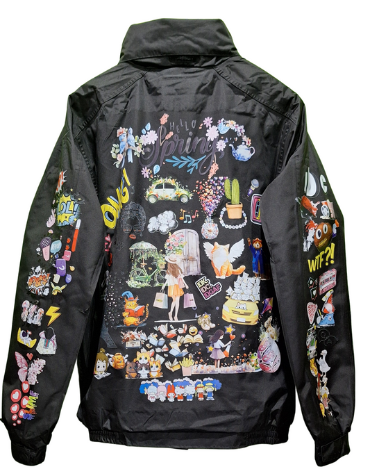 Bomber Jacket with Hello Spring Design – Stylish and Warm Outerwear For Winter in Various Sizes