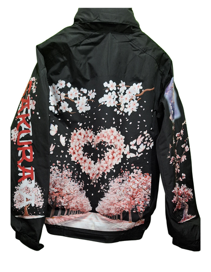 Bomber Jacket with Japanese Sakura Design – Stylish and Warm Outerwear For Winter in Various Sizes