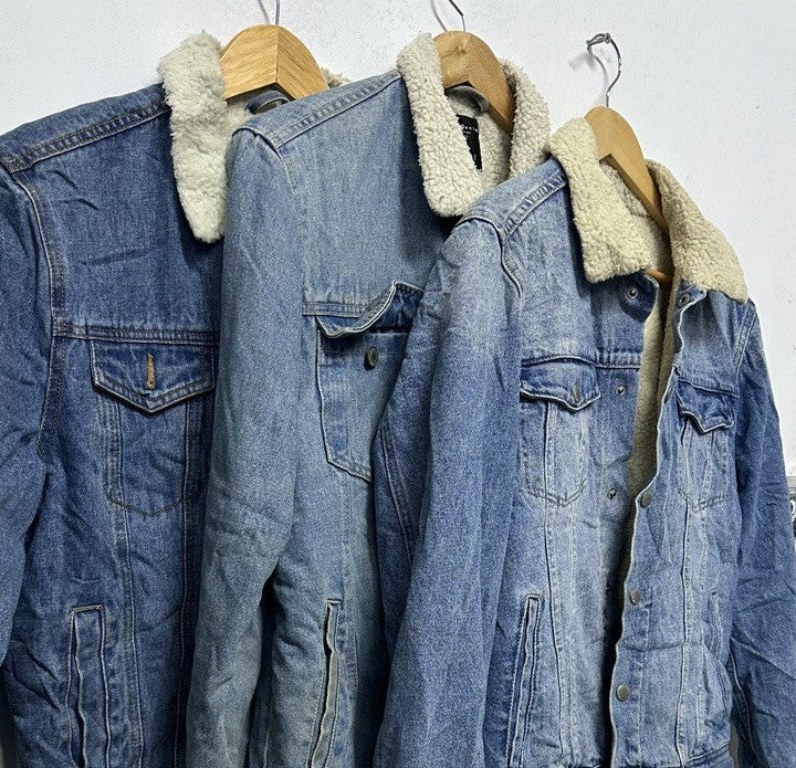 Vintage Sheepskin Denim Jackets – Warm, Stylish, Multiple Sizes Shearling Denim Jacket