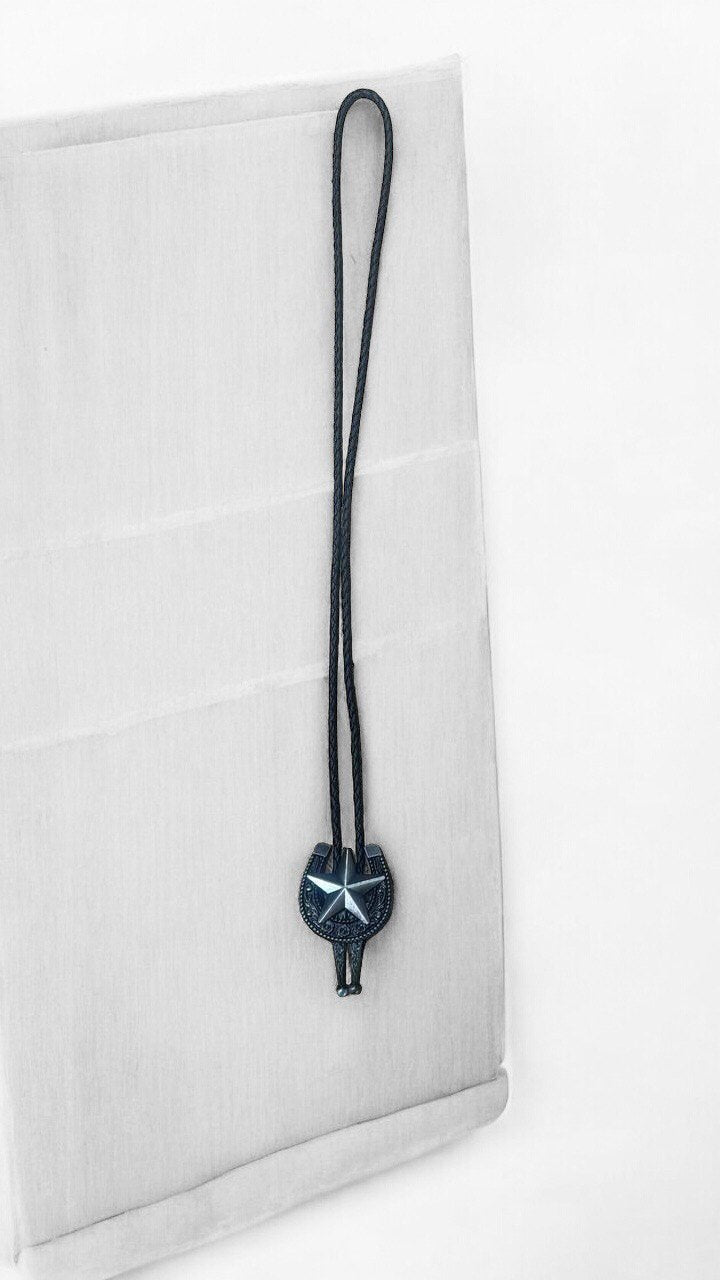 Western bolo cowboy Ties - Unique Metal Designs Featuring Horses, Stars, Eagle, Longhorn Skull