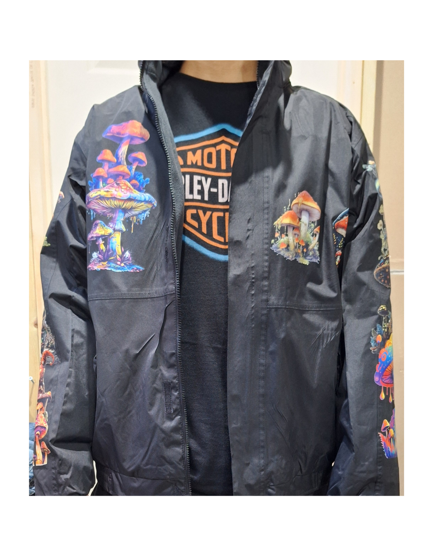 Bomber Jacket with Mushroom Design – Stylish and Warm Outerwear For Winter in Various Sizes