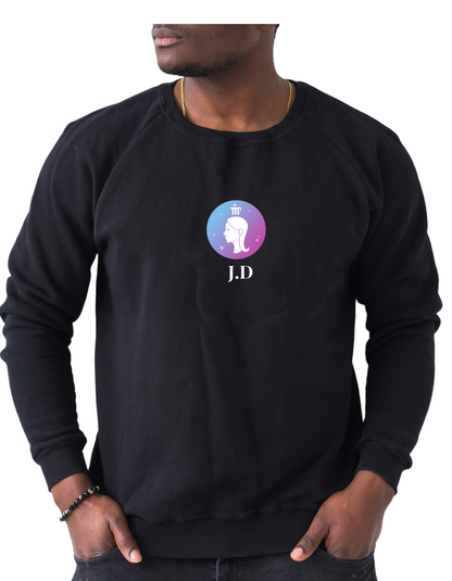 Your Zodiac Sign with Your Name, Initial, Lucky Number Custom Sweatshirt | Personalized and Stylish