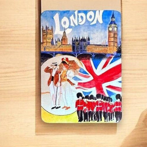 London-Themed Wooden Metal Magnet - Perfect Gift and Stylish Fridge Decor