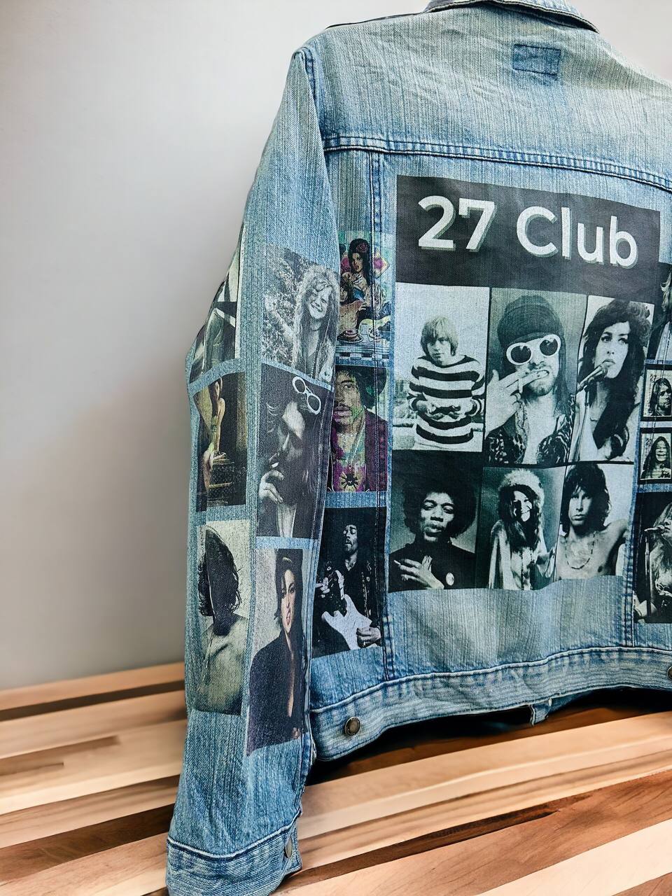 Club 27 Printed Denim Jacket l Printed Denim Jacket l Unisex Customized Denim Jacket