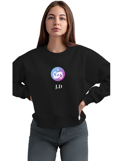 Your Zodiac Sign with Your Name, Initial, Lucky Number Custom Sweatshirt | Personalized and Stylish