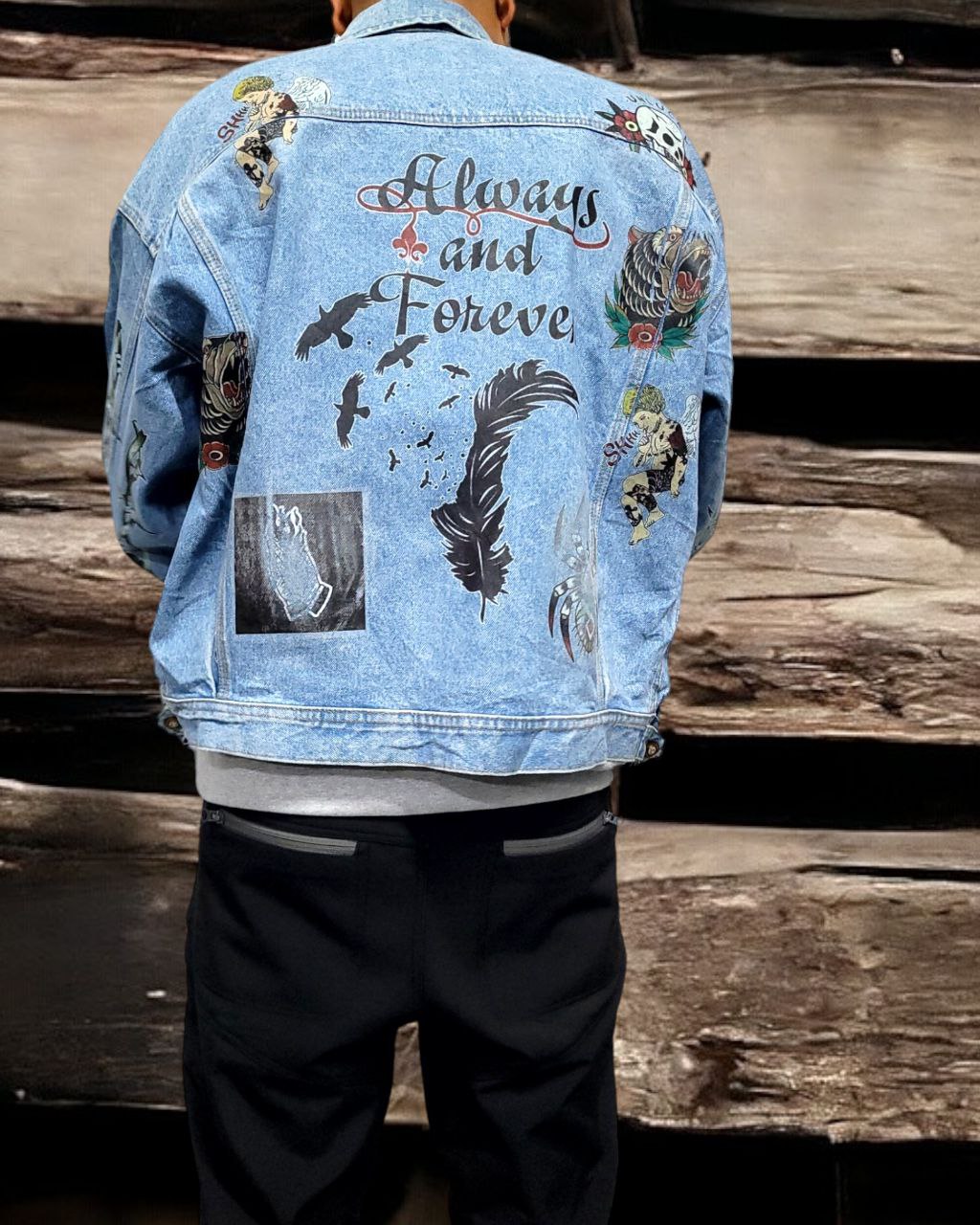 Freedom Vintage Denim Jacket Graphic design Iron On Mens Womens Kids