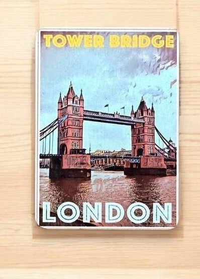 London-Themed Wooden Metal Magnet - Perfect Gift and Stylish Fridge Decor