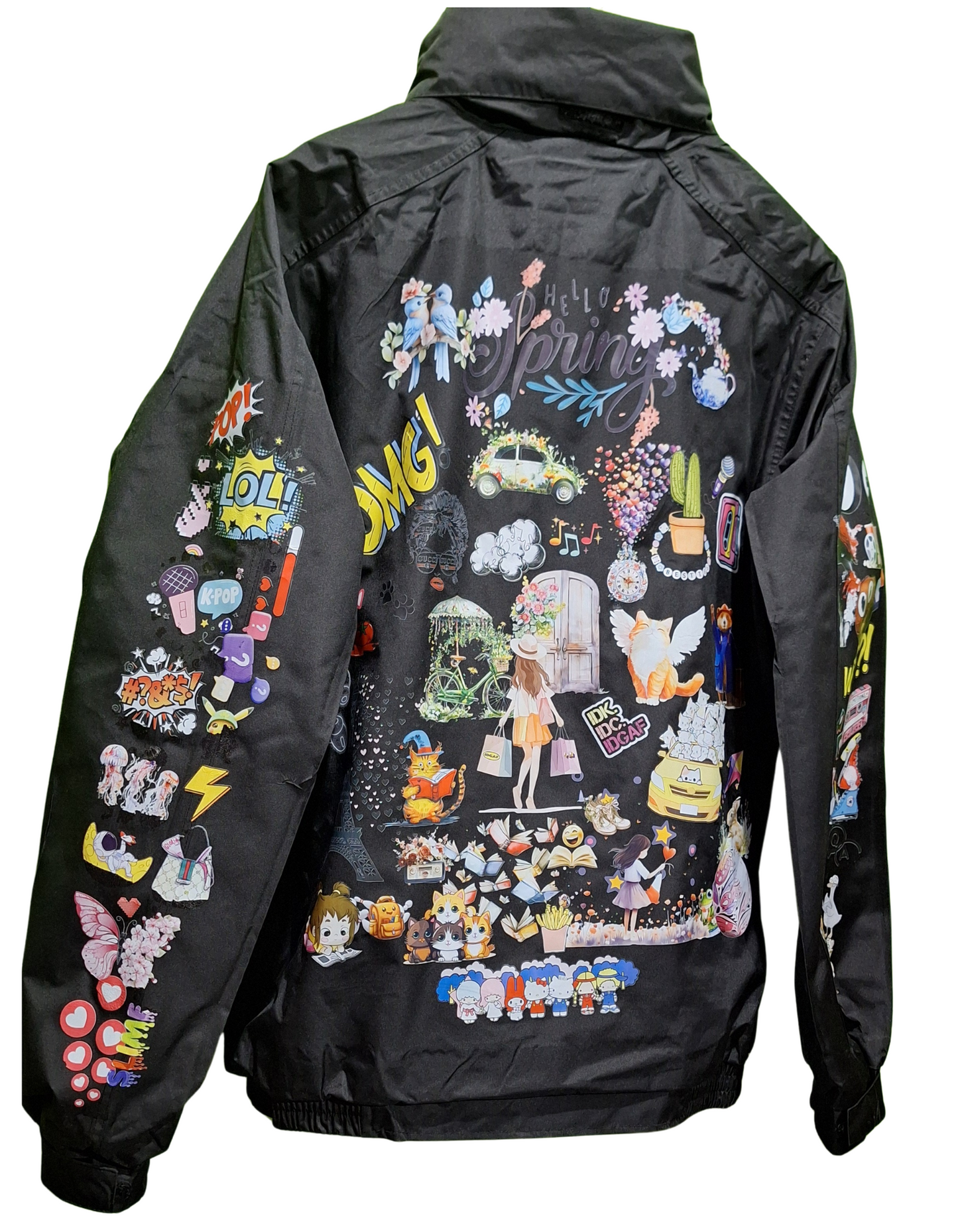 Bomber Jacket with Hello Spring Design – Stylish and Warm Outerwear For Winter in Various Sizes