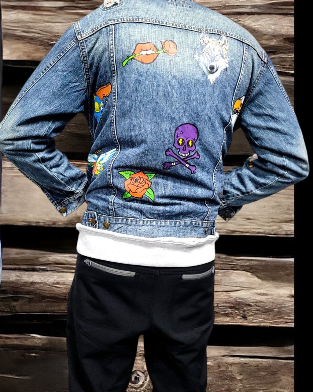 Customised Vintage Trucker Denim Jacket - 80s90s Style - S-XXL Sizes Available