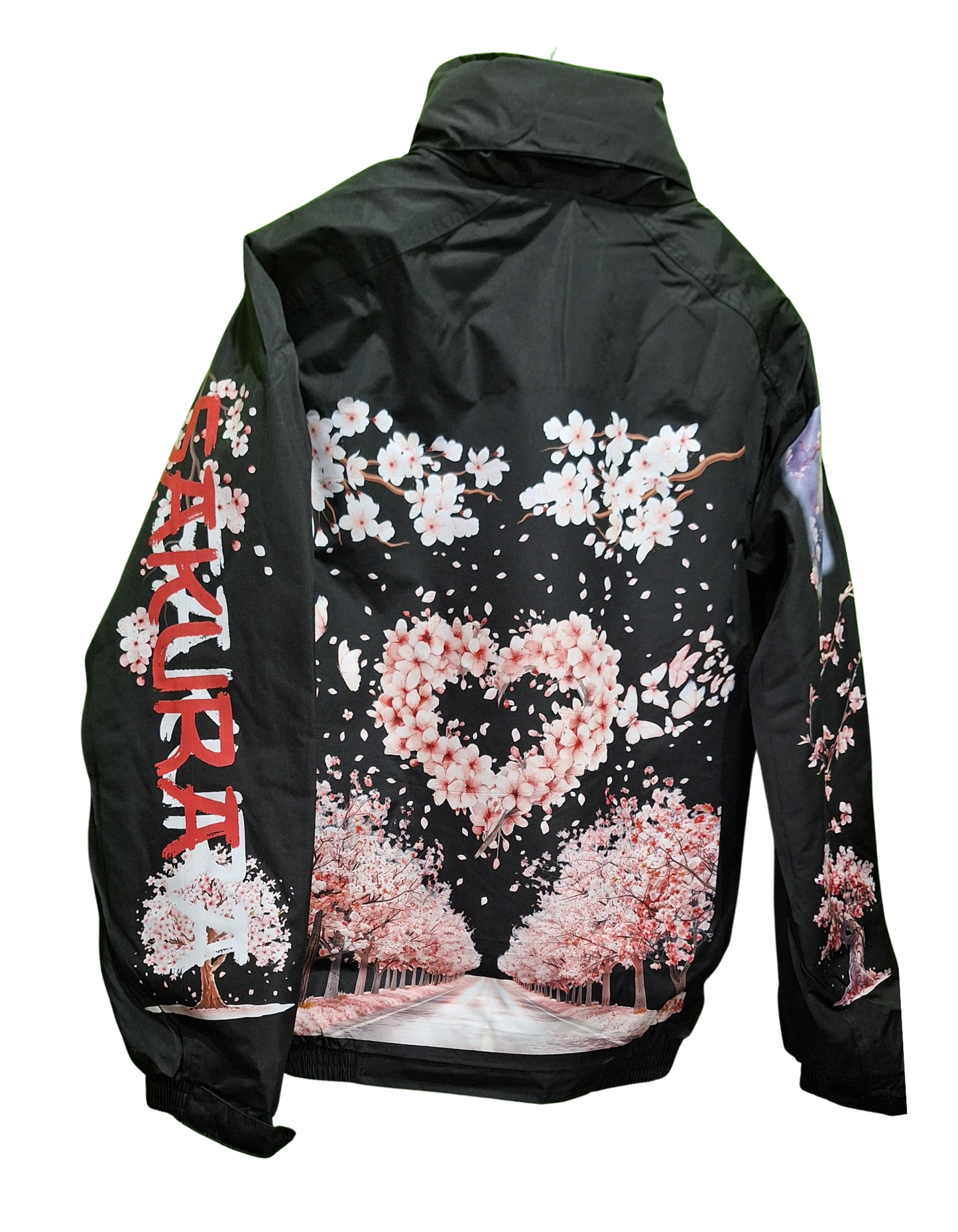 Bomber Jacket with Japanese Sakura Design – Stylish and Warm Outerwear For Winter in Various Sizes