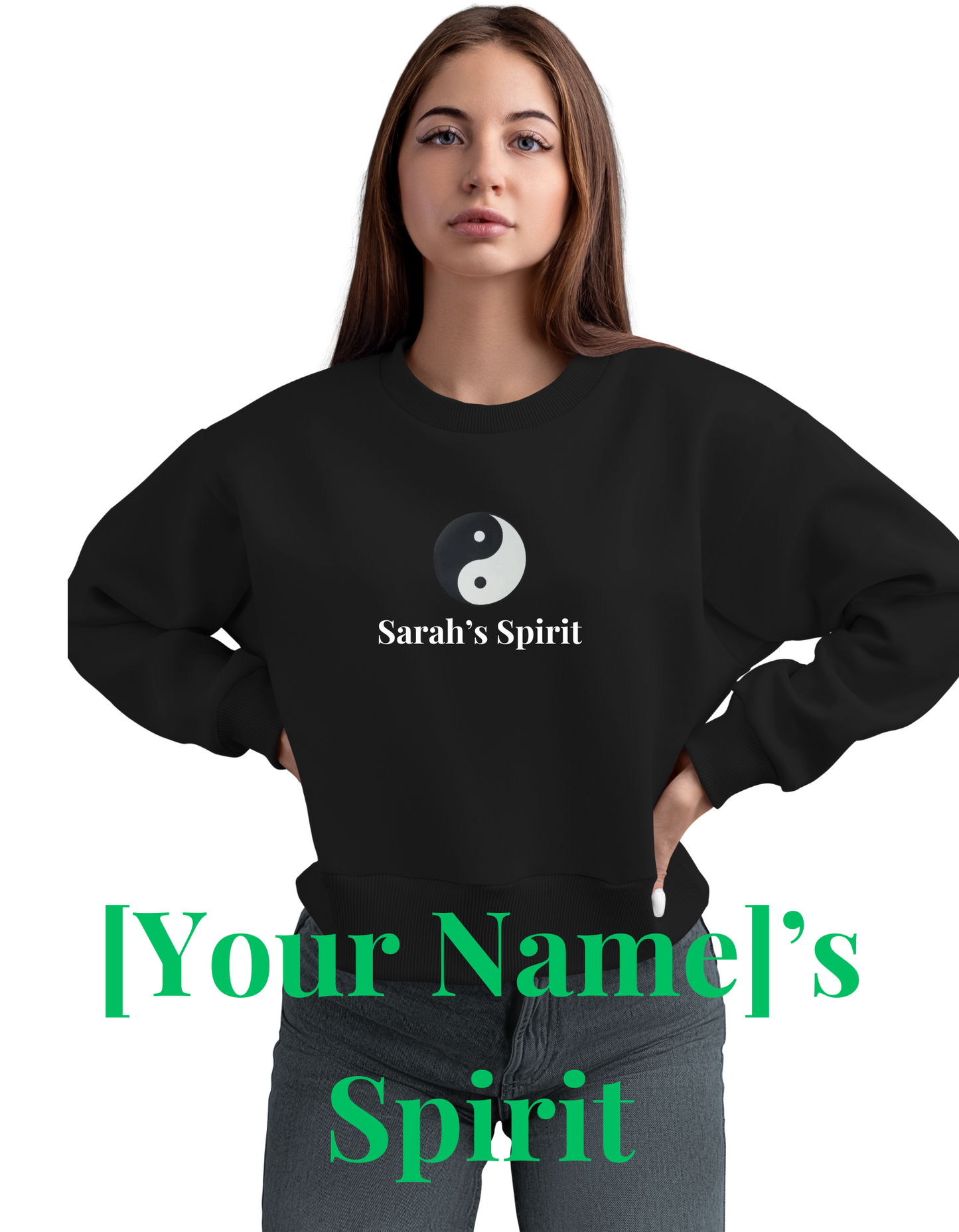 [Your Name]'s Spirit  Sweatshirt | Customized Black Sweatshirt | Personalized and Stylish