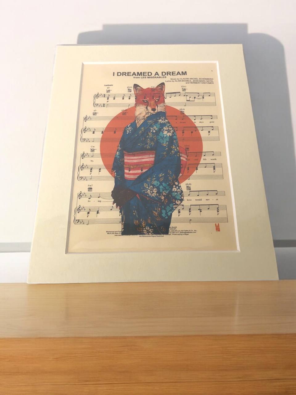 Fox in Kimono Poster  - Unique Art Print Hard Board Poster