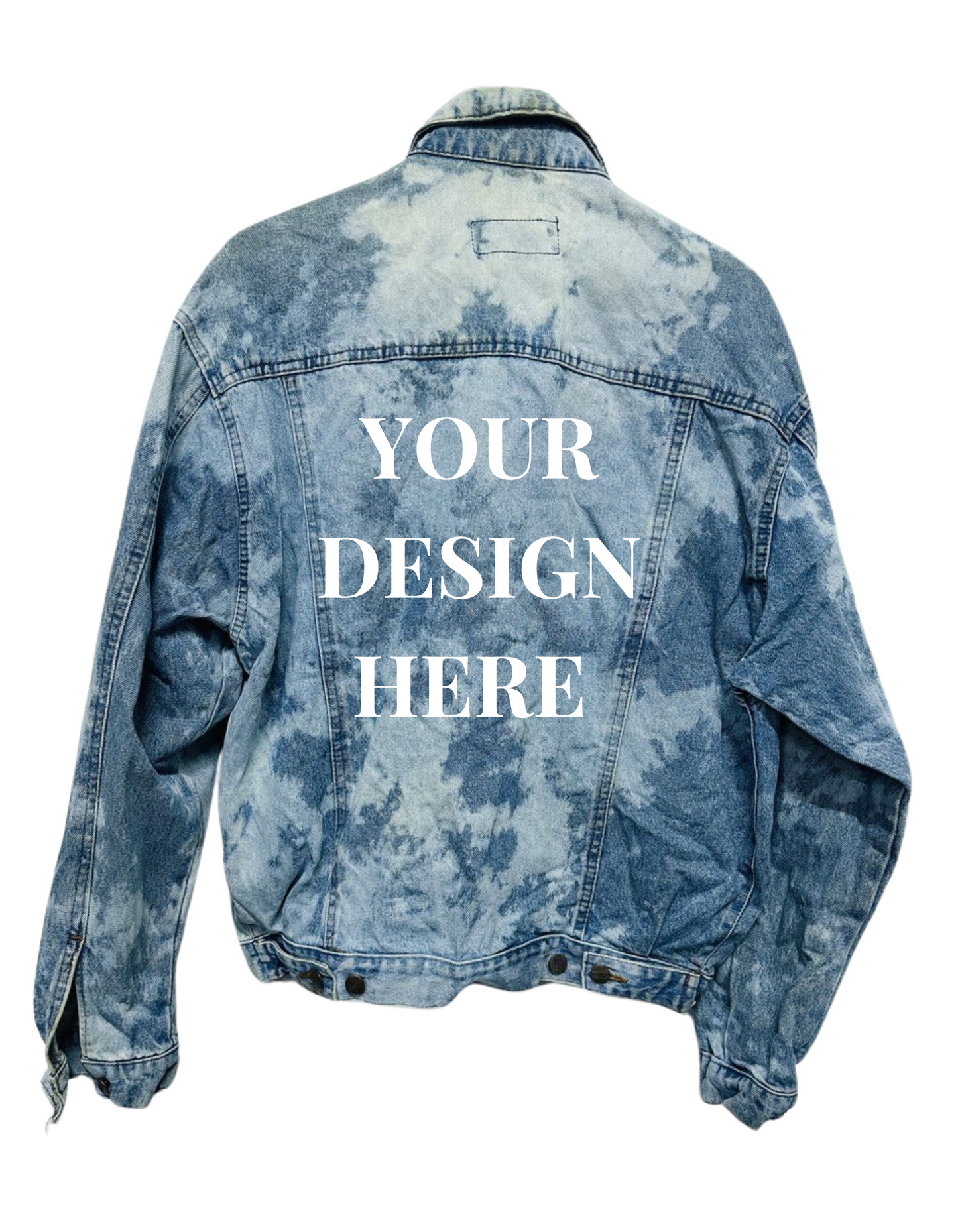 Customize with 'Your Own Design ' customised vintage 80's 90's trucker bleached denim jeans jacket S-XXL