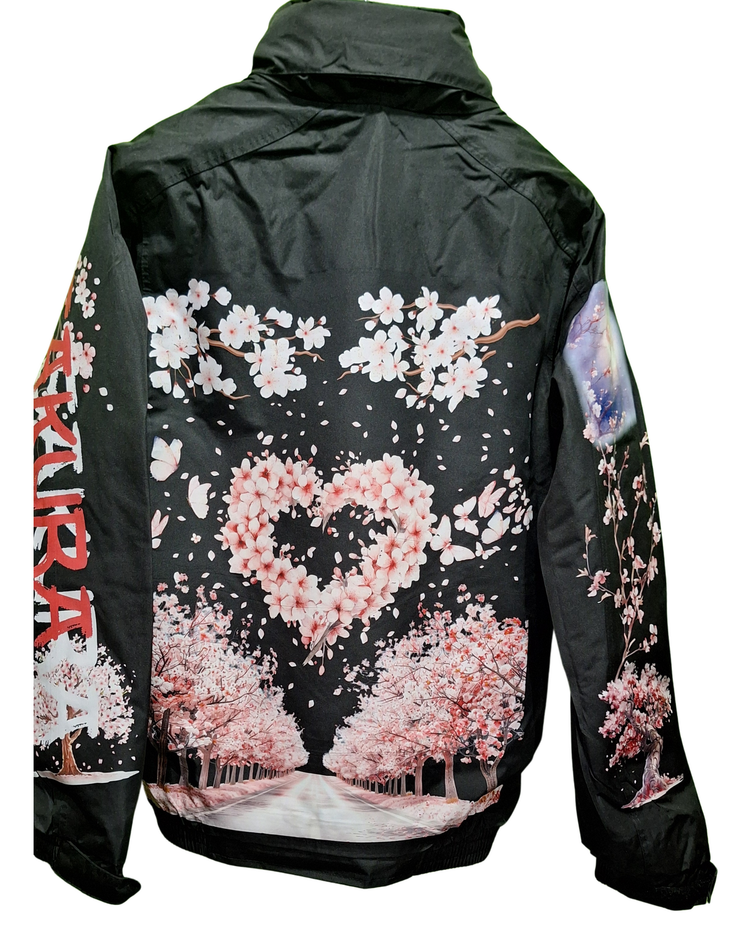 Bomber Jacket with Japanese Sakura Design – Stylish and Warm Outerwear For Winter in Various Sizes