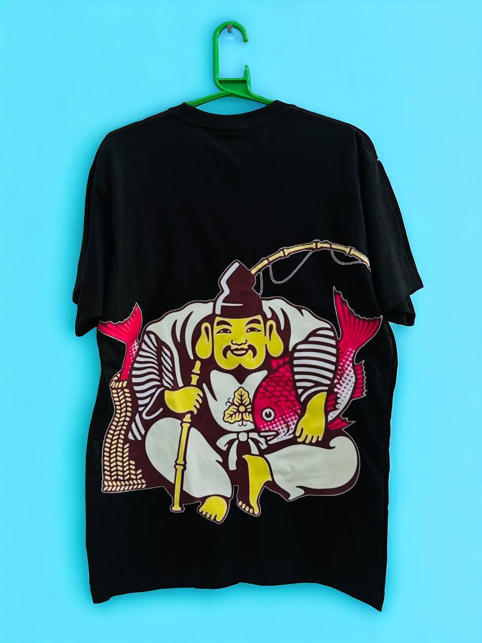 Japanese Man Carrying Fish Design Custom XL Size T-Shirts  - Graphic Unisex T-Shirts | Various Color